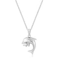Avera Matte Dolphin Pendant Sterling Silver Necklace by Avera Group