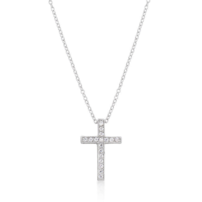 Avera Cubic Zirconia Bling Cross Pendant In Silver by Avera Group