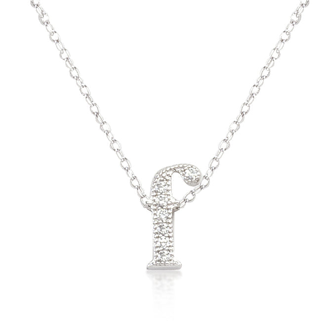 Avera Micro-Pave Initial F Pendant In Sterling Silver by Avera Group