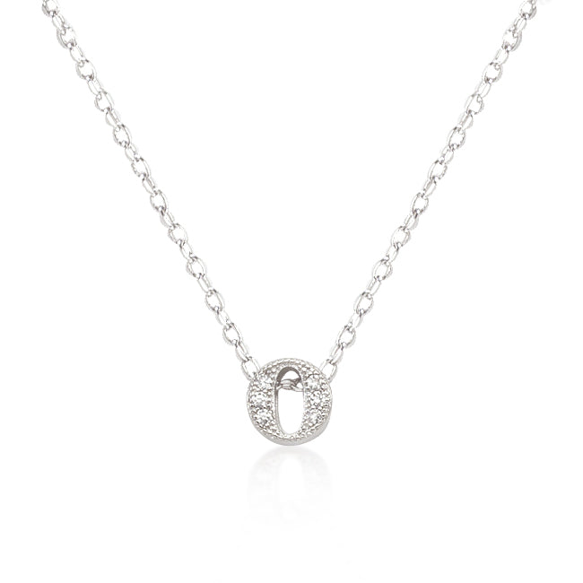 Avera Micro-Pave Initial O Pendant in Sterling Silver by Avera Group