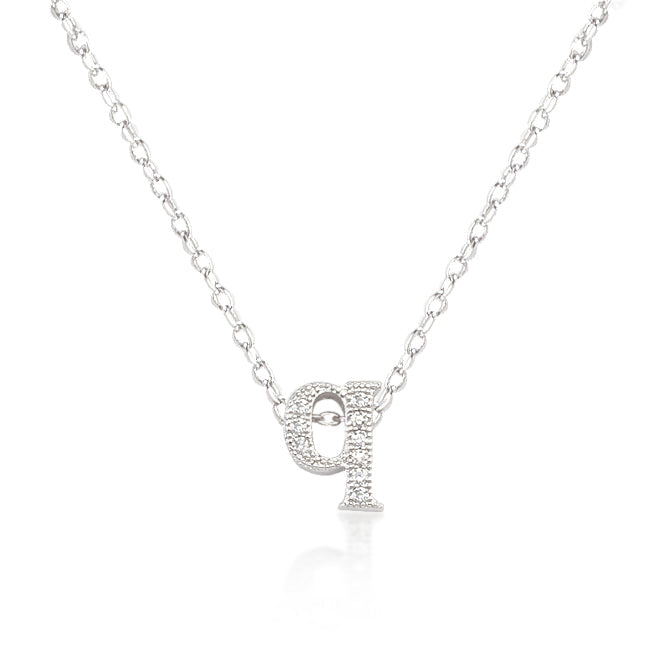 Avera Micro-Pave Initial Q Pendant In Sterling Silver by Avera Group