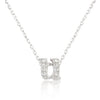 Avera Micro-Pave Initial U Pendant In Sterling Silver