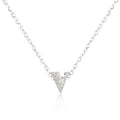 Avera Micro-Pave Initial V Pendant Necklace in Sterling Silver by Avera Group