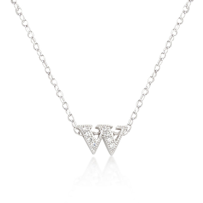 Avera Micro-Pave Initial W Pendant In Sterling Silver by Avera Group