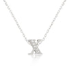 Avera Micro-Pave Initial X Pendant In Sterling Silver