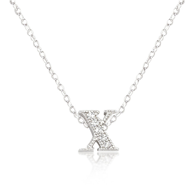 Avera Micro-Pave Initial X Pendant In Sterling Silver by Avera Group