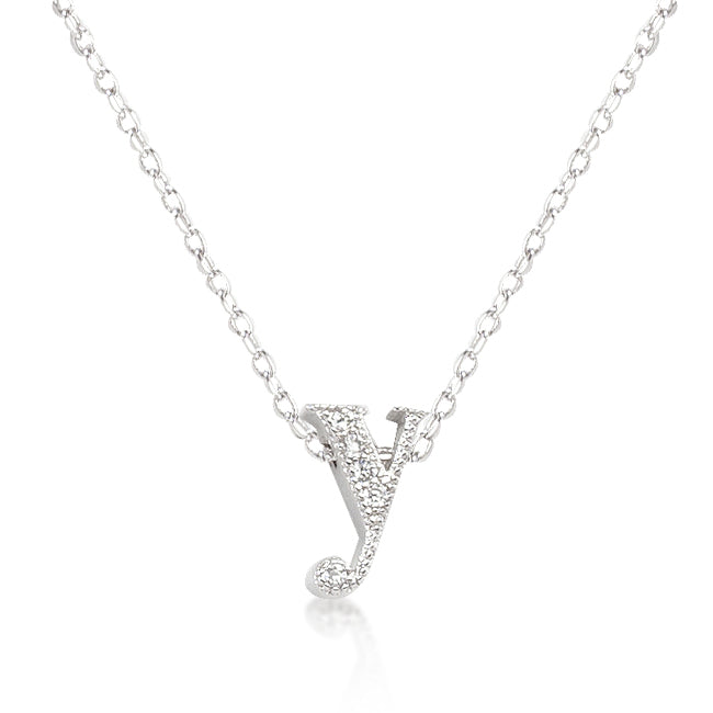 Avera Micro-Pave Initial Y Pendant In Sterling Silver by Avera Group