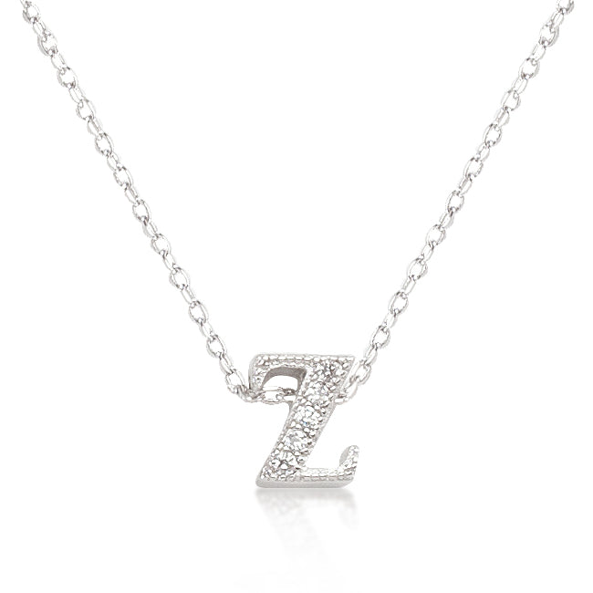 Avera Micro-Pave Initial Z Pendant in Sterling Silver by Avera Group