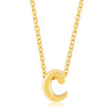 Avera Initial C Pendant Necklace in Polished Gold Finish