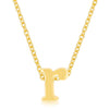 Avera Initial R Pendant Necklace In Polished Gold Finish