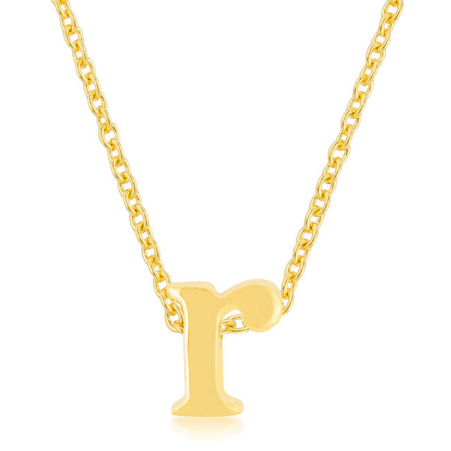 Avera Initial R Pendant Necklace In Polished Gold Finish by Avera Group