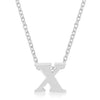 Avera Finish Initial X Pendant In Polished Sterling Silver