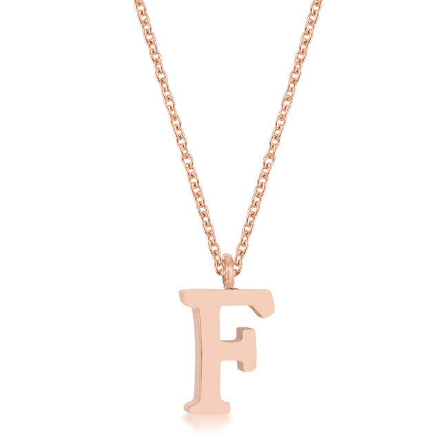 Avera Elaina Stainless Steel F Initial Necklace Gold by Avera Group