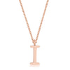 Avera Elaina Stainless Steel I Initial Necklace Gold Tone