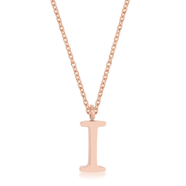 Avera Elaina Stainless Steel I Initial Necklace Gold Tone by Avera Group