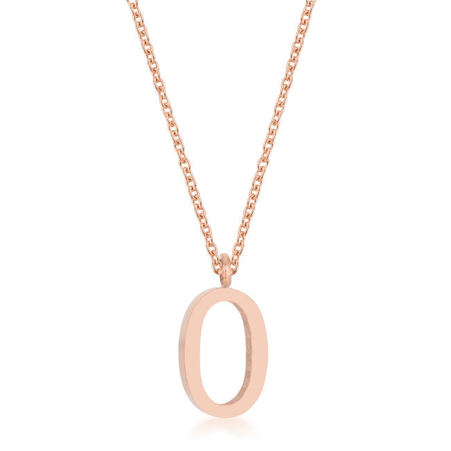 Avera Elaina Stainless Steel O Initial Necklace Gold by Avera Group