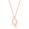 Avera Elaina Stainless Steel Q Initial Necklace Gold