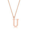 Avera Elaina Stainless Steel U Initial Necklace Gold Pendant