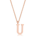 Avera Elaina Stainless Steel U Initial Necklace Gold Pendant by Avera Group