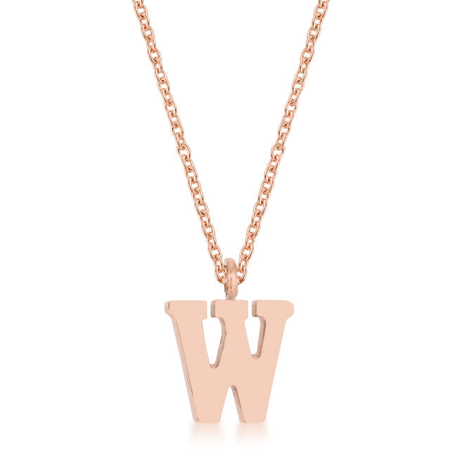 Avera Elaina Stainless Steel W Initial Necklace Gold Tone by Avera Group