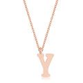Avera Elaina Stainless Steel Y Initial Necklace Gold by Avera Group