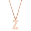 Avera Elaina Stainless Steel Z Initial Necklace Gold