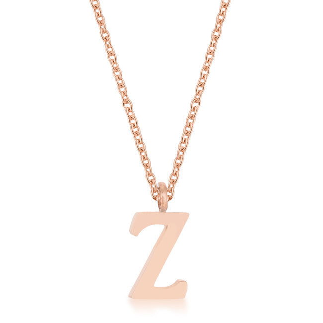 Avera Elaina Stainless Steel Z Initial Necklace Gold by Avera Group