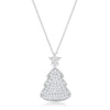 Avera Christmas Tree Drop Necklace in Polished Silver