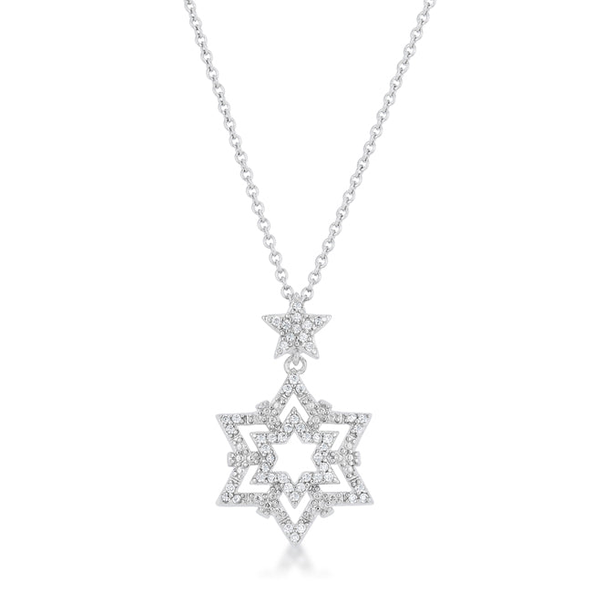 Avera Stella 0.3ct Cubic Zirconia Star Drop Necklace by Avera Group