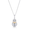 Avera .35 Ct Cz Two-Tone Snowman Pave Holiday Pendant