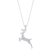 Avera .35 Ct Cz Reindeer Pave Holiday Pendant Necklace
