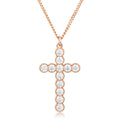 Avera Micro Beaded Plated CZ Cross Pendant Necklace by Avera Group