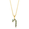Avera Enamel Candy Cane Necklace In Gold Tone