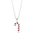 Avera Enamel Candy Cane Necklace In Gold Tone by Avera Group