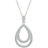 Avera Evening Teardrop Pendant In Polished Silver