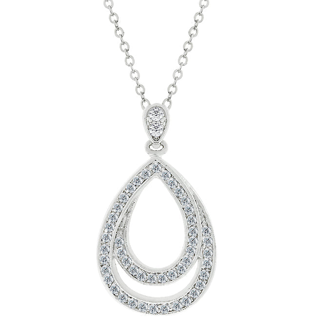 Avera Evening Teardrop Pendant In Polished Silver by Avera Group