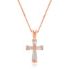 Avera Elegant Minimalist Cross Necklace In Pink