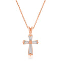 Avera Elegant Minimalist Cross Necklace In Pink by Avera Group