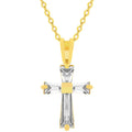Avera Elegant Minimalist Cross Necklace In Pink by Avera Group