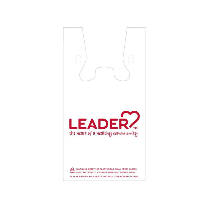 Leader Plastic T-Shirt Carryout Bags, 12" x 7" x 23", 1,000 Count Bulk Case by Pasteur Pharmacy
