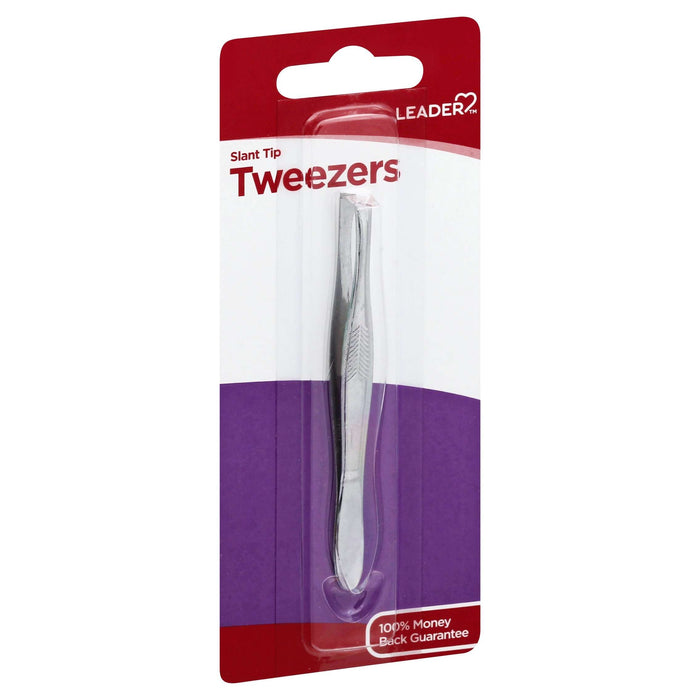 Leader Slant Tip Tweezers, Professional Precision for Brows, 1 Count by Pasteur Pharmacy