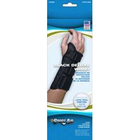 Sport Aid Deluxe Wrist Brace - Right Hand, Medium, Black - Firm Support for Carpal Tunnel & Arthritis by Pasteur Pharmacy