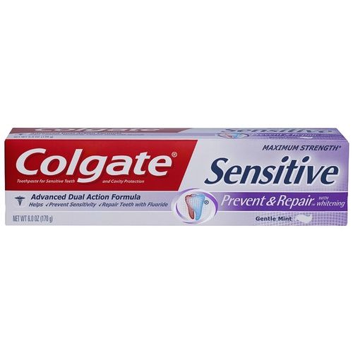 Colgate Sensitive Prevent & Repair Toothpaste, Gentle Mint Whitening Paste, 6 oz – Enamel Protection & Sensitivity Relief by Pasteur Pharmacy