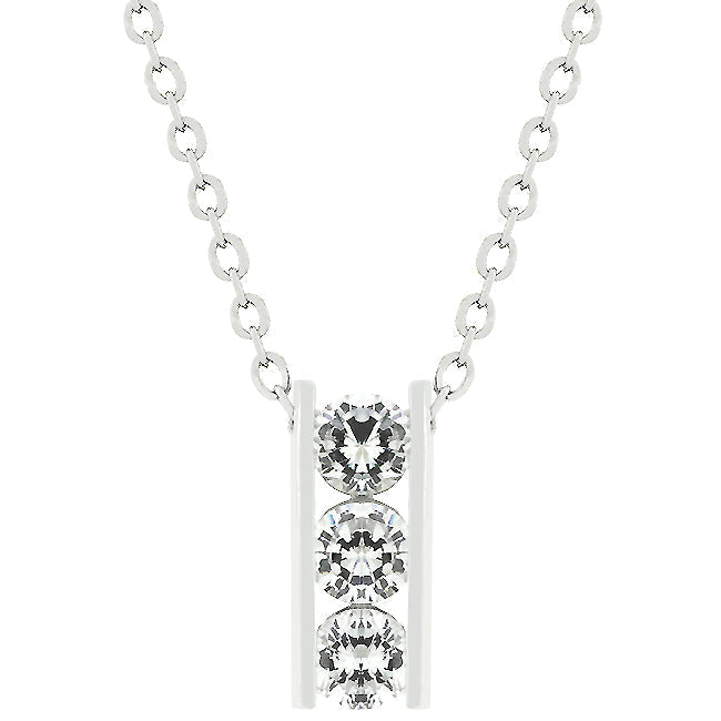 Avera Triplet Cubic Pendant Necklace in Sterling Silver by Avera Group