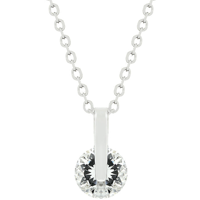 Avera Classic Solitaire Cubic Zirconia Pendant Necklace by Avera Group