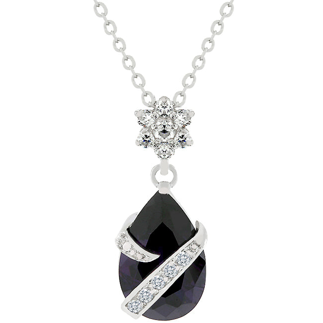 Avera Wrapped Amethyst Cubic Zirconia Pendant Necklace by Avera Group