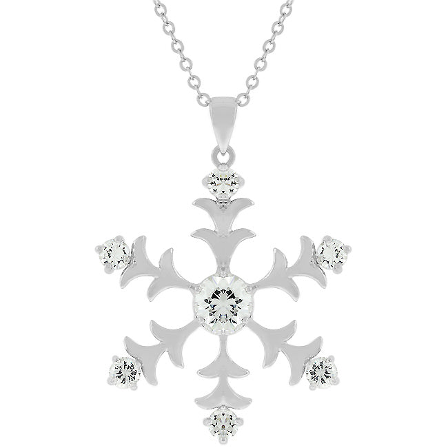Avera Winter Elegance Snowflake Pendant in Sterling Silver by Avera Group