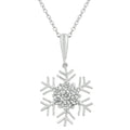 Avera Snowflake Cubic Zirconia Pendant in Sterling Silver by Avera Group