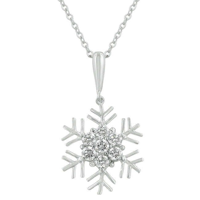 Avera Snowflake Cubic Zirconia Pendant in Sterling Silver by Avera Group
