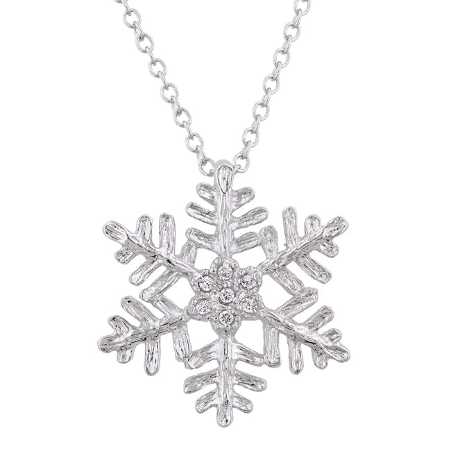 Avera Large Snowflake Pendant In Sterling Silver by Avera Group